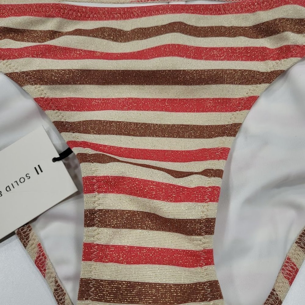 Solid & Striped The Wendy Striped Shimmer Bikini Bottom - Picture 3 of 9